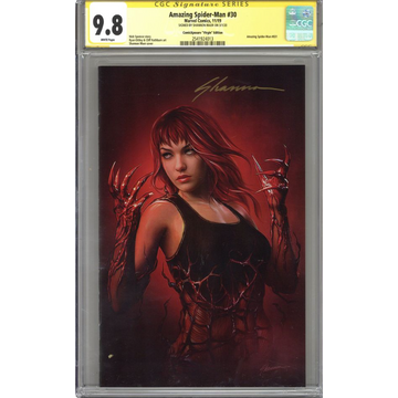 Amazing Spider-Man (2018 6ik széria ) #30 ComicXposure exclusive NYCC virgin variant  CGC 9.8 signed by Shannon Maer