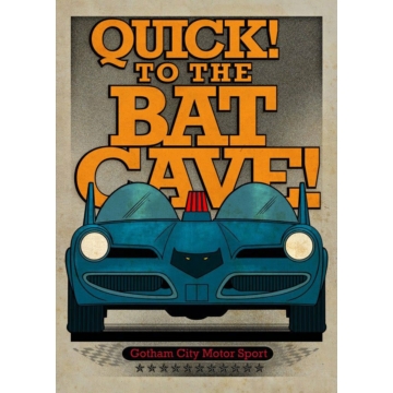 DC Comics Metal Poster Gotham City Motor Club Batmobile 1966 10 x 14 cm