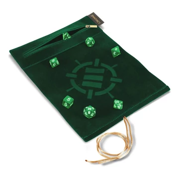 Enhance Tabletop Roll on a Scroll Bag with Dice Green