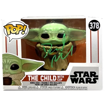 David Acord dedikált Mandalorian The Child Funko Pop  JSA certifikációval