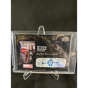 Upper Deck Marvel Old Man Quill Ethan Sacks által dedikált kártya