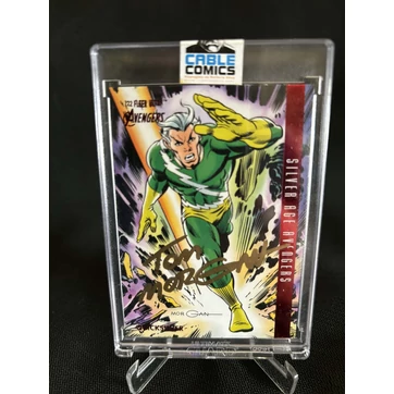 2022 Fleer Ultra Avengers Quicksilver /63 On card Au, Tom Morgan által dedikált kártya
