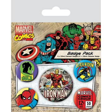 Marvel Comics Pin-Back Buttons 5-Pack Iron Man