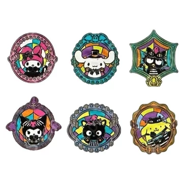 Sanrio by Loungefly Enamel Pins Blind Box Hello Kitty and Friends Halloween Stained Glass Display (12)