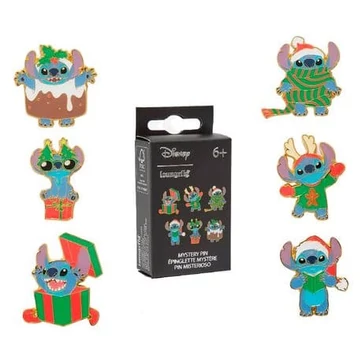 Disney by Loungefly Enamel Pins Blind Box Stitch Holiday Display (18)