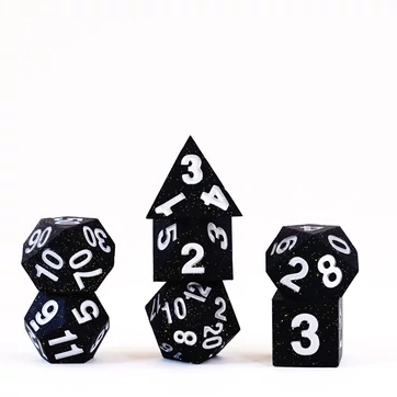 FanRoll Sharp Edge Silicone Dice Set Gold Scatter (7)