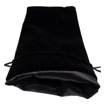 FanRoll Dice Bag Velvet Black with Black Satin Large