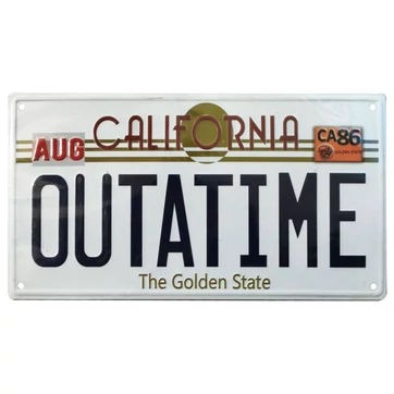 Back To The Future Metal Sign ´Outatime´ DeLorean License Plate