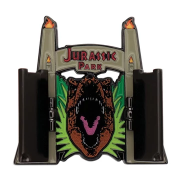 Jurassic Park Pin Badge Gates Hinged
