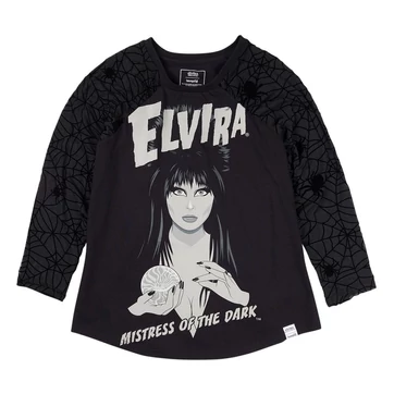 Elivira by Loungefly Tee T-Shirt Unisex Shirred Raglan