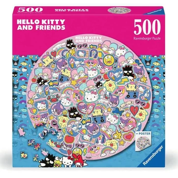 Hello Kitty and Friends Round Jigsaw Puzzle (500 pieces)