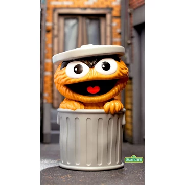 Sesame Street FUN! FUN! Vinyl Action Figure Oscar the Grouch (Orange) 13 cm