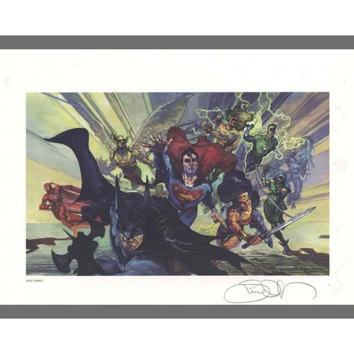 Simone Bianchi - Justice League of America  dedikált, sorszámozott print