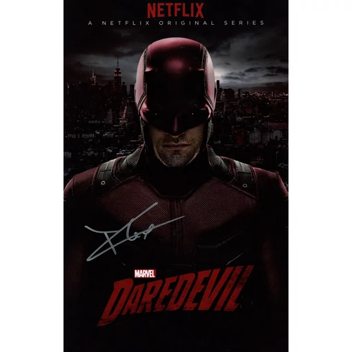 Charlie Cox Autographed Daredevil 28cm x43cm keretezett fotó JSA certifikációval