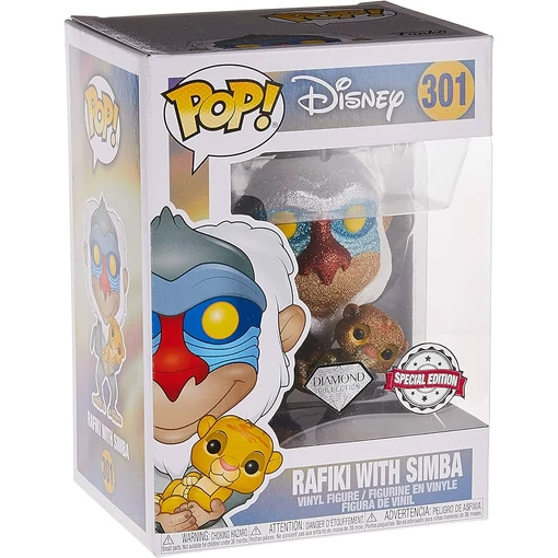 Rafiki with Simba Diamond Glitter Funko POP