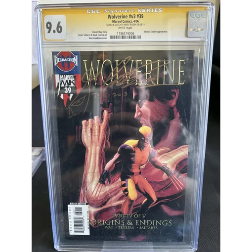 Wolverine #v3 #39 signed and sketch by Mark Texiera