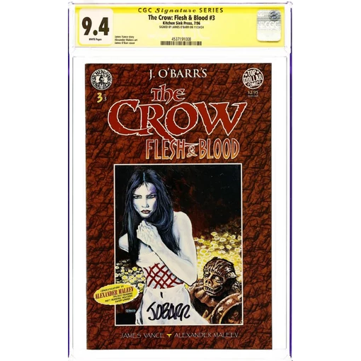 Crow Flesh and Blood #3 CGC 9.4 Signed by James O'Barr
