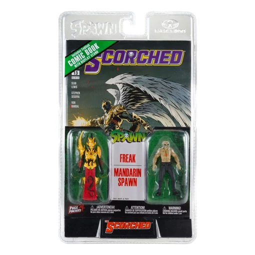 Spawn Action Figure 2-Pack with Comic Book Wave 2 Freak & Mandarin Spawn (Scorched #13)