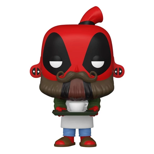 Marvel Deadpool 30th Anniversary POP! Vinyl Figure Coffee Barista Deadpool 9 cm