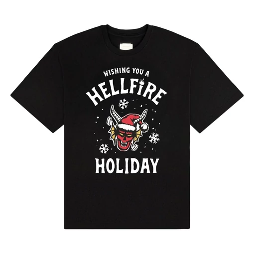 Stranger Things T-Shirt Wishing You A Hellfire Holiday Size S