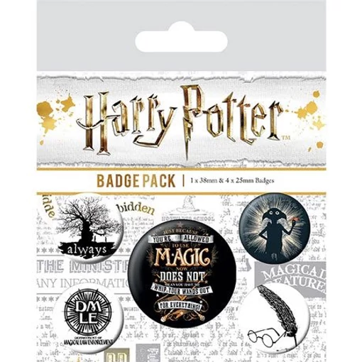 Harry Potter Pin-Back Buttons 5-Pack Symbols