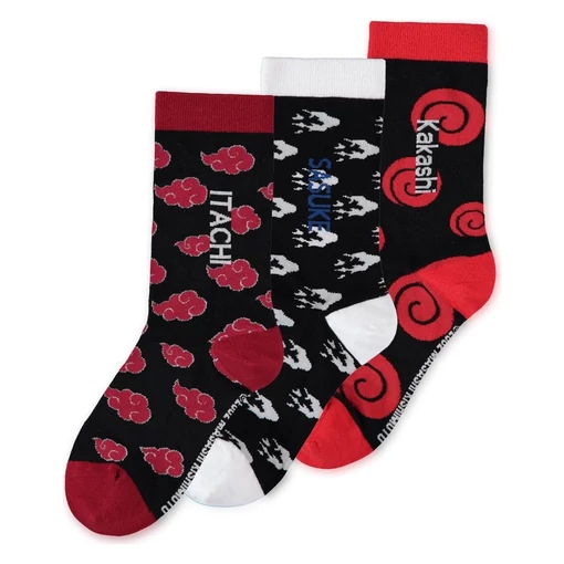 Naruto Socks Sasuke, Kakashi, Itachi 3-Pack 39-42
