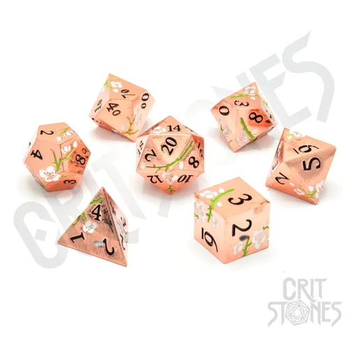 CritStones Metal Dice Set Pink Blossom (7)