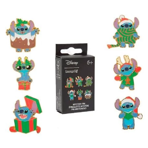 Disney by Loungefly Enamel Pins Blind Box Stitch Holiday Display (18)