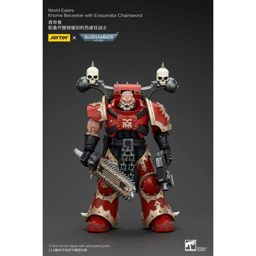 Warhammer 40k Action Figure 1/18 World Eaters Khorne Berzerker with Eviscerator Chainsword 13 cm