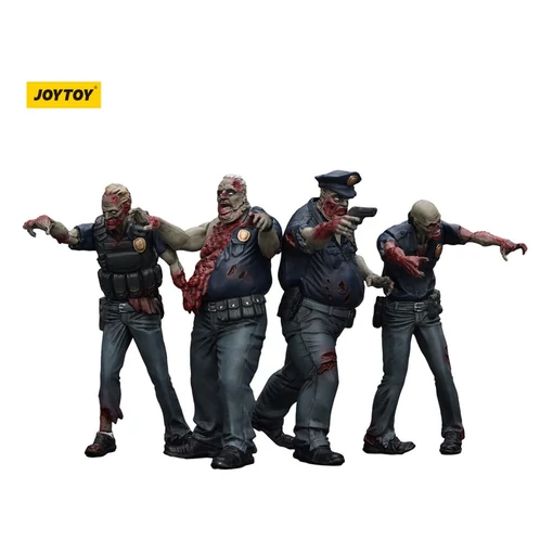 Zombie Dark Source Action Figures 4-Pack Police (Male) 8 cm