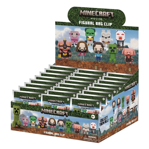 Minecraft 3D PVC Bag Clips Series 1 Display (24)