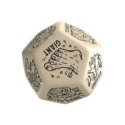 Viridian Jumbo Dice Monster Generator Die D12 Beige