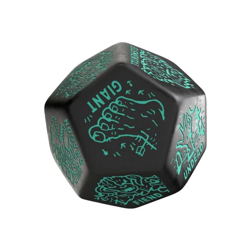 Viridian Jumbo Dice Monster Generator Die D12 Black