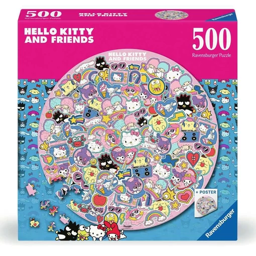 Hello Kitty and Friends Round Jigsaw Puzzle (500 pieces)