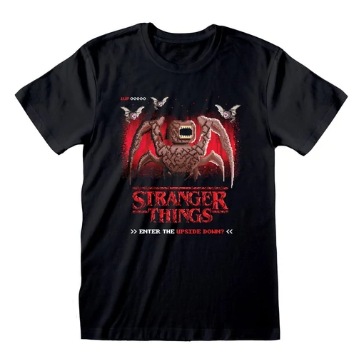 Stranger Things T-Shirt 8 Bit Upside Down Size M