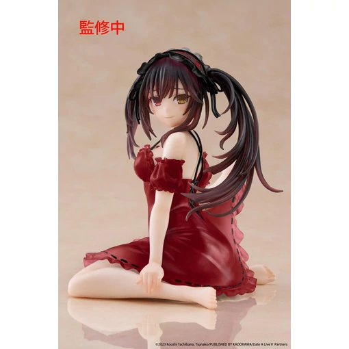 Date A Live V PVC Statue Desktop Cute Figure Kurumi Tokisaki Nightwear Ver. Renewal 13 cm