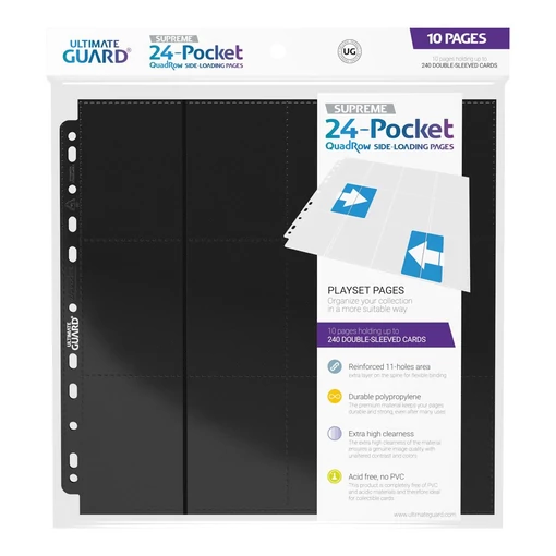 Ultimate Guard 24-Pocket QuadRow Pages Side-Loading (10) - Black