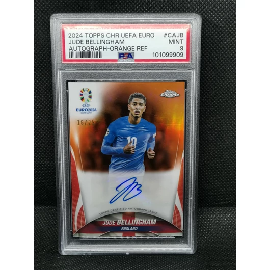 2024 Topps Chrome Jude Bellingham  /25 Auto, dedikált orange reflaktor kártya 
