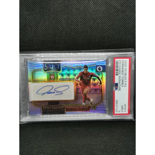 2022-23  Panini Prizm Fernando Torres PSA gradelt auto, dedikált kártya