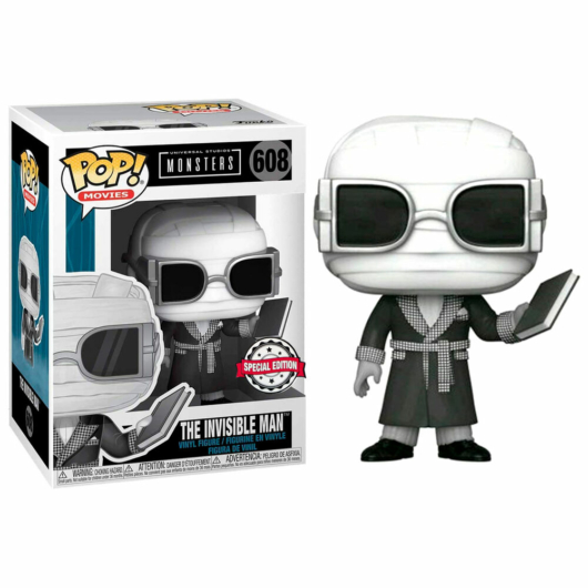 POP figura Universal Monsters Invisible Man Black and White Exclusive