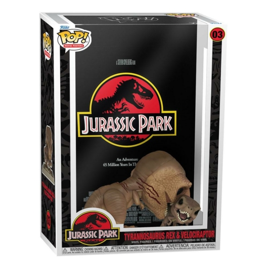 Jurassic Park POP! Movie Poster & figura Tyrannosaurus Rex & Velociraptor 9 cm