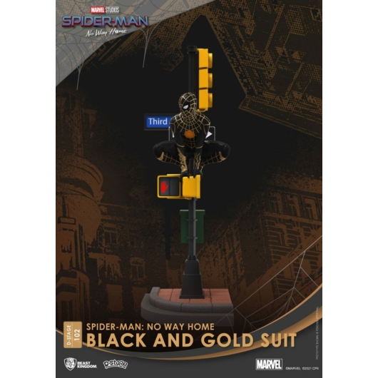Spider-Man: No Way Home D-Stage PVC dioráma Spider-Man Black and Gold Suit 25 cm Beast Kingdom