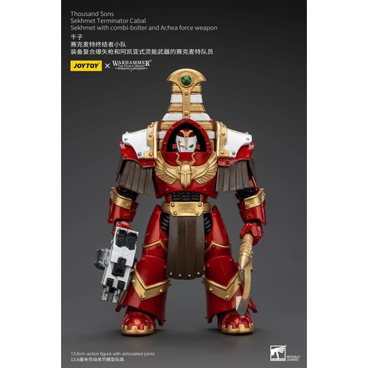 Warhammer The Horus Heresy Action Figure 1/18 Thousand Sons Sekhmet Terminator Cabal Sekhmet with Combi-Bolter and Achea Force Weapon 14 cm