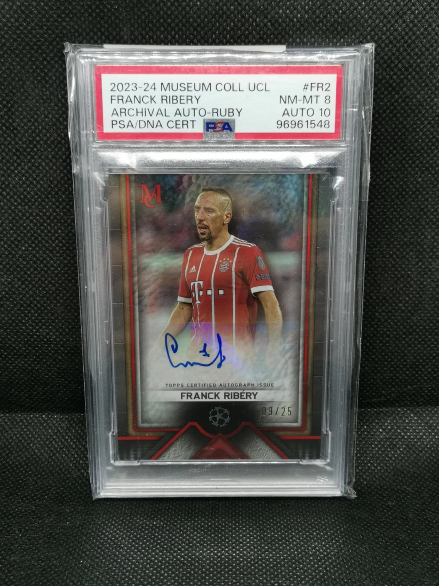 2023-24  Topps Franck Ribery /25  PSA/DNA dupla gradelt auto, dedikált kártya