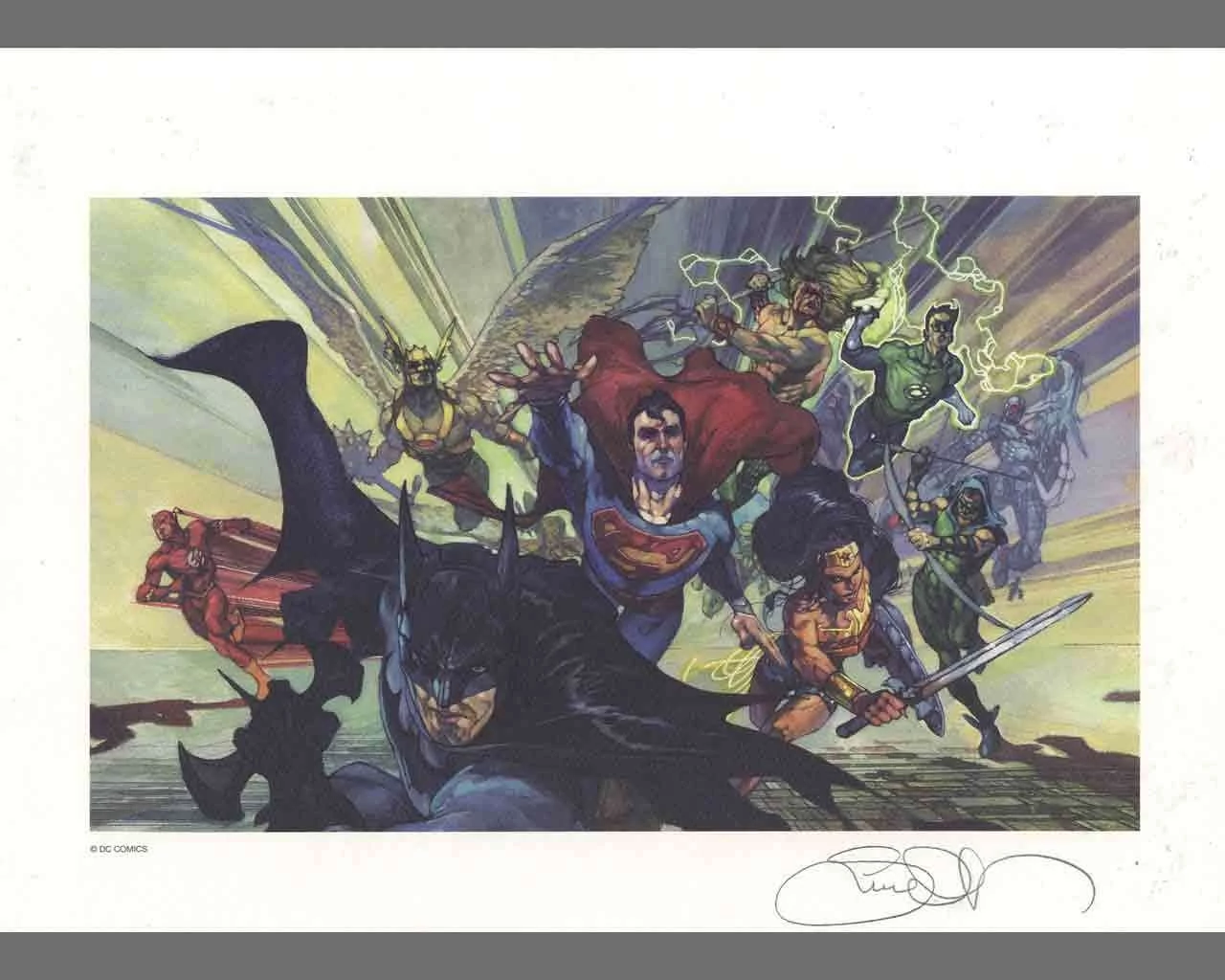 Simone Bianchi - Justice League of America  dedikált, sorszámozott print