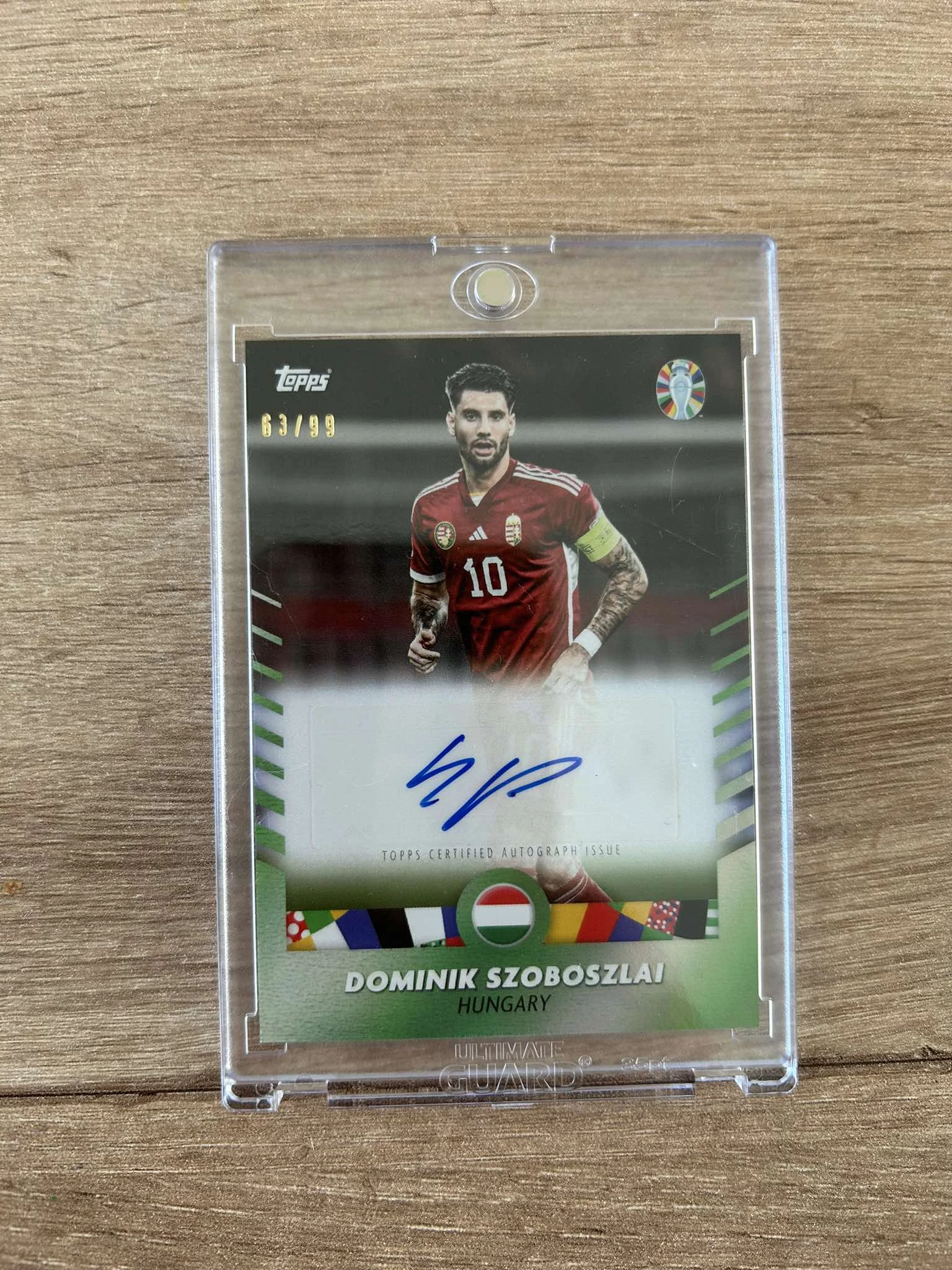 2023-24 Topps Mourinho szett Platinum Euro Dominik Szoboszlai Auto  kártya  /99 Hungary