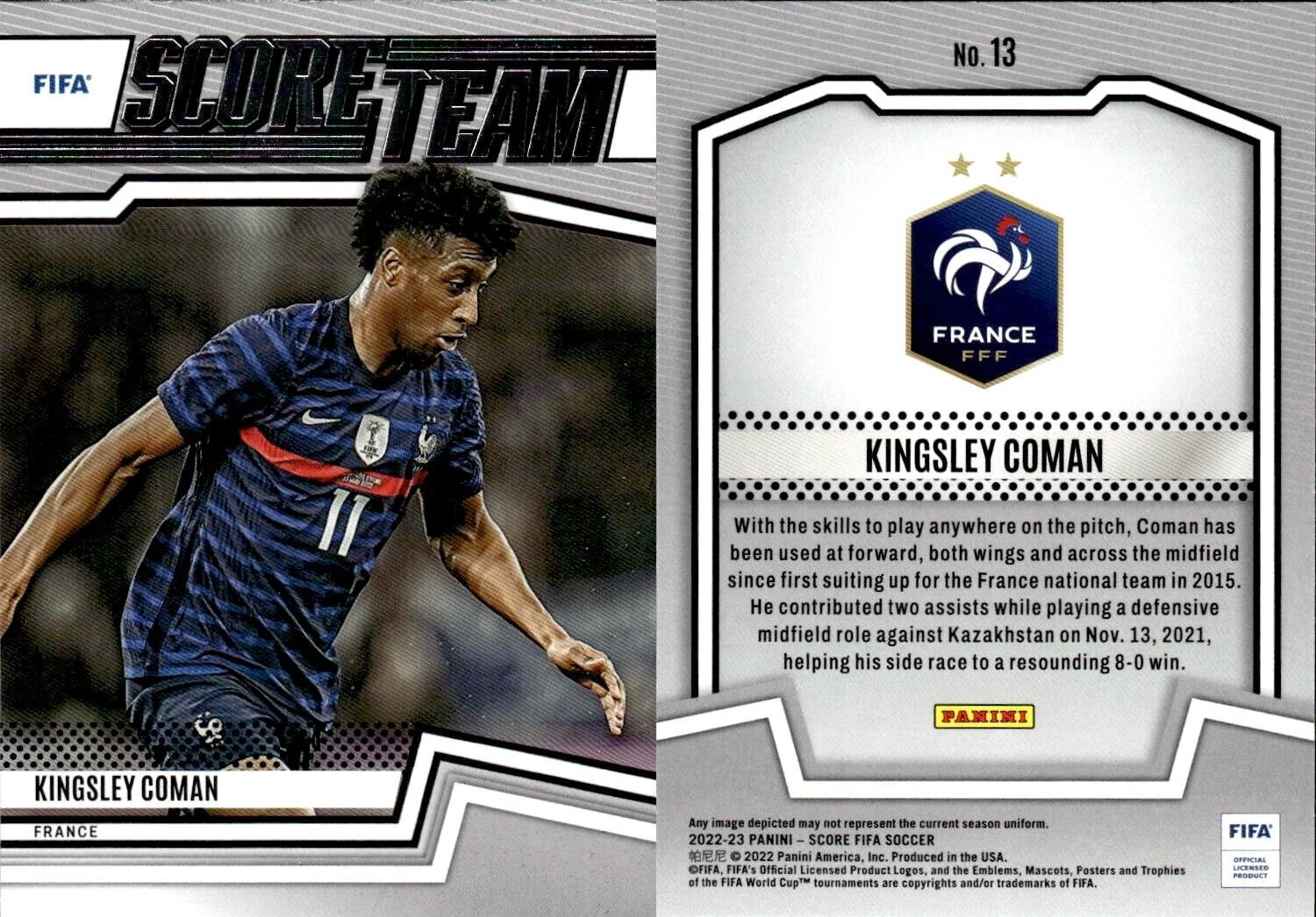 2022-23 PANINI SCORE FIFA SOCCER ScoreTeam Kingsley Coman France