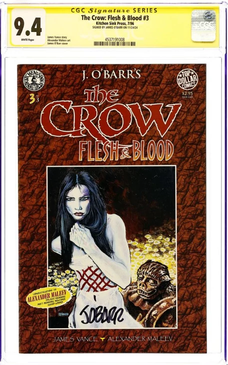 Crow Flesh and Blood #3 CGC 9.4 Signed by James O'Barr