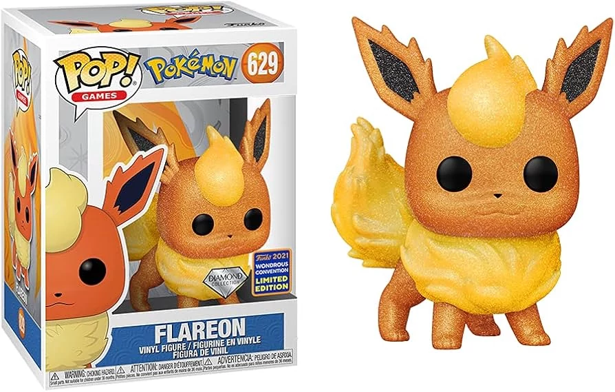 Pokemon Flareon 2021 Wondrous convention Limited edition Diamond Glitter Funko  POP